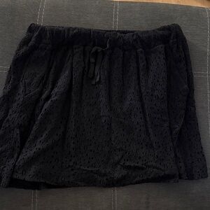 Black floral lace skirt